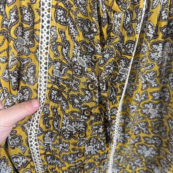 Anthropologie Women’s Bardot Sheer Crochet Sleeve Chiffon Blouse Size 6 - Picture 8 of 16